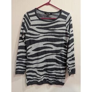 Women's crew neck knit zebra print sweater by Forever 21, size M